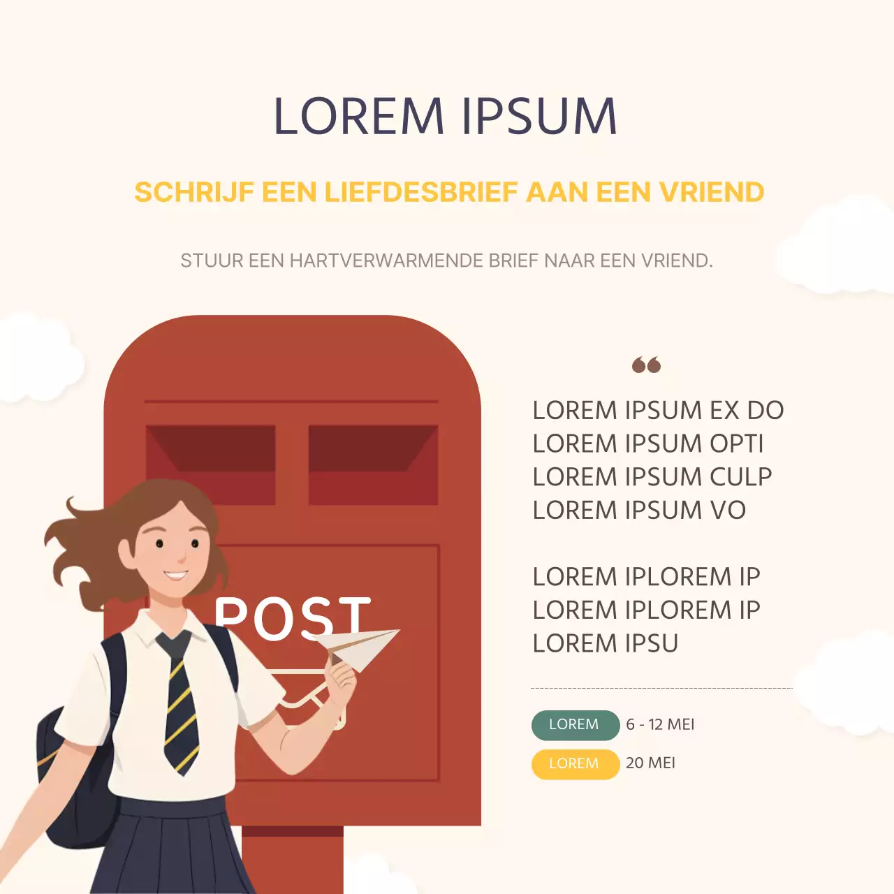 Promoot de gele en groene Love your friends-schrijfwedstrijd