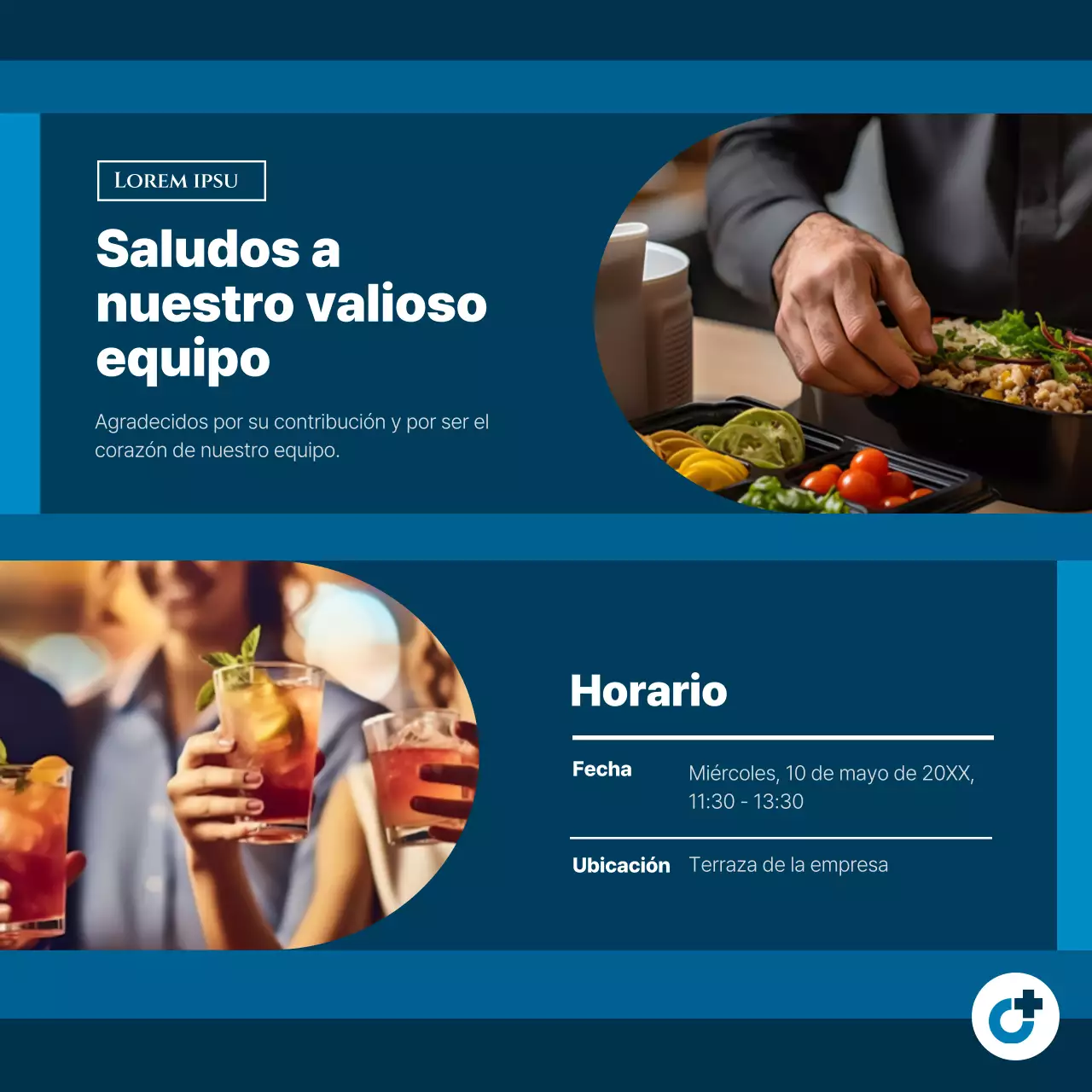 Una sencilla promoción en azul y negro para el Día de los Profesionales de la Administración