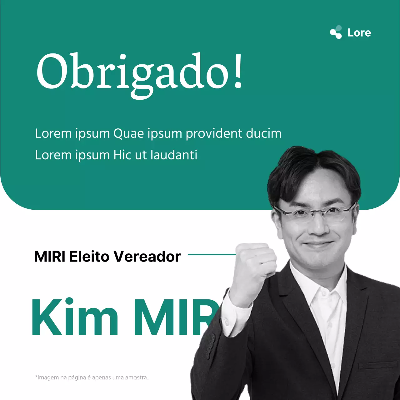 Anúncio de saudação eleitoral simples em verde