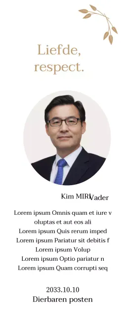 Een statisch, stijlvol Moederdag bedankje met gouden bloemblaadjes en een foto