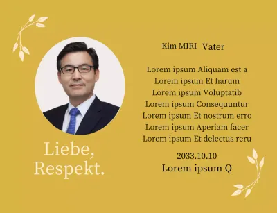 Eine statische, stilvolle Dankeskarte zum Muttertag mit goldenen Blütenblättern und einem Foto