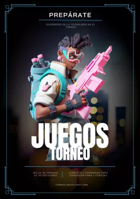 Volante del torneo de juegos Cyberpunk azul y rosa