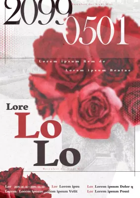 Förderung des klassischen Rot und Grau des Rosenfestes