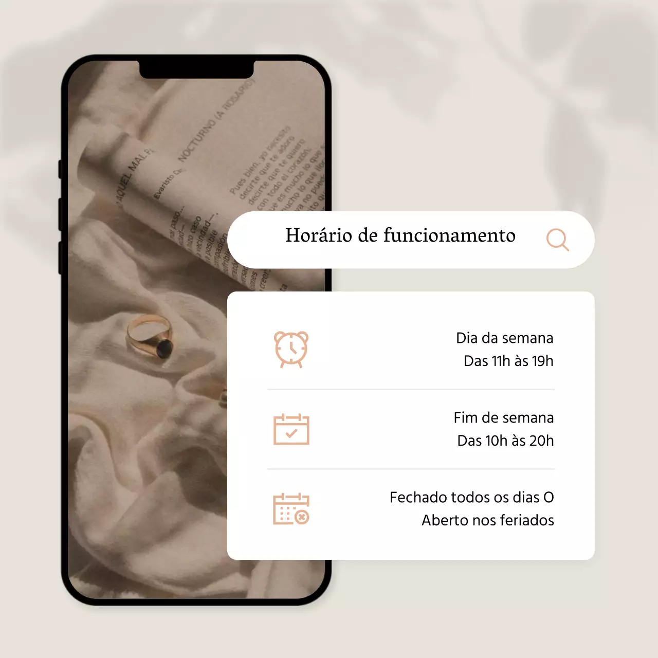 Anúncio de operações de marketing nas redes sociais na moda em rosa e marfim