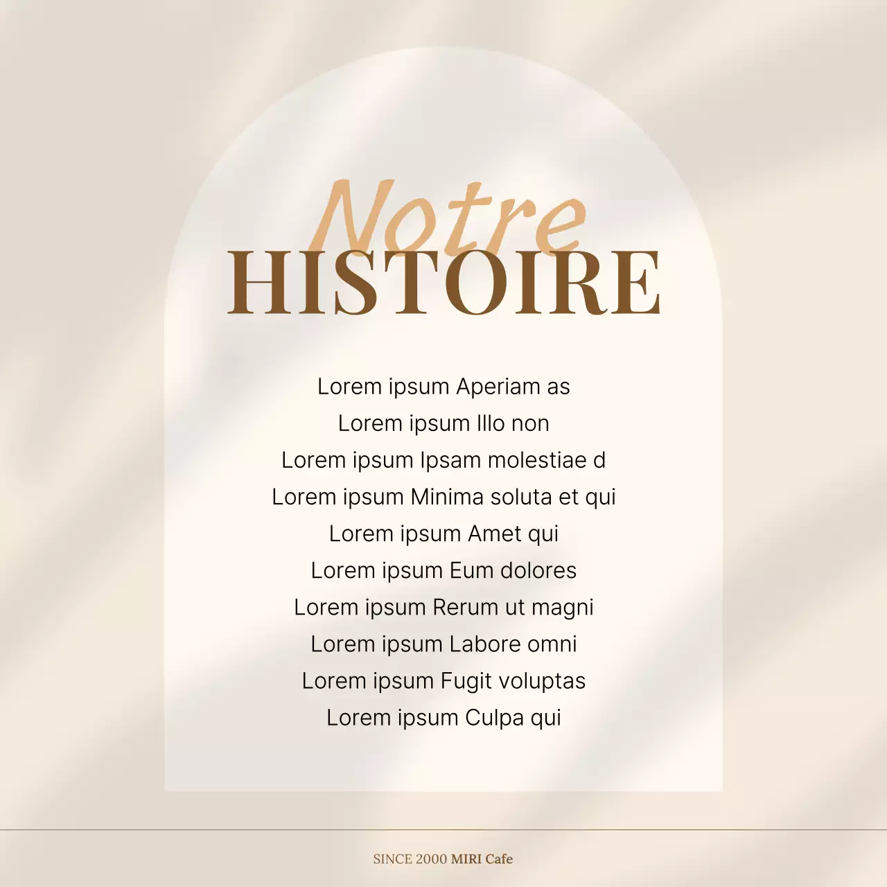 Un simple prospectus de café en beige et marron