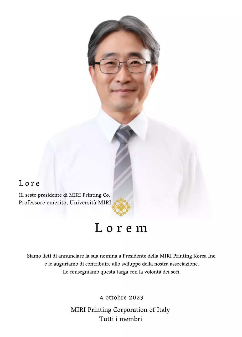 Targa commemorativa con illustrazioni e foto di lusso