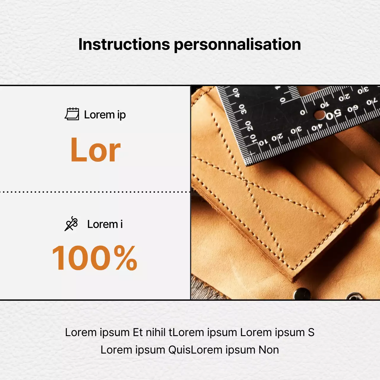 Promouvoir un atelier de cuir moderne aux accents orangés