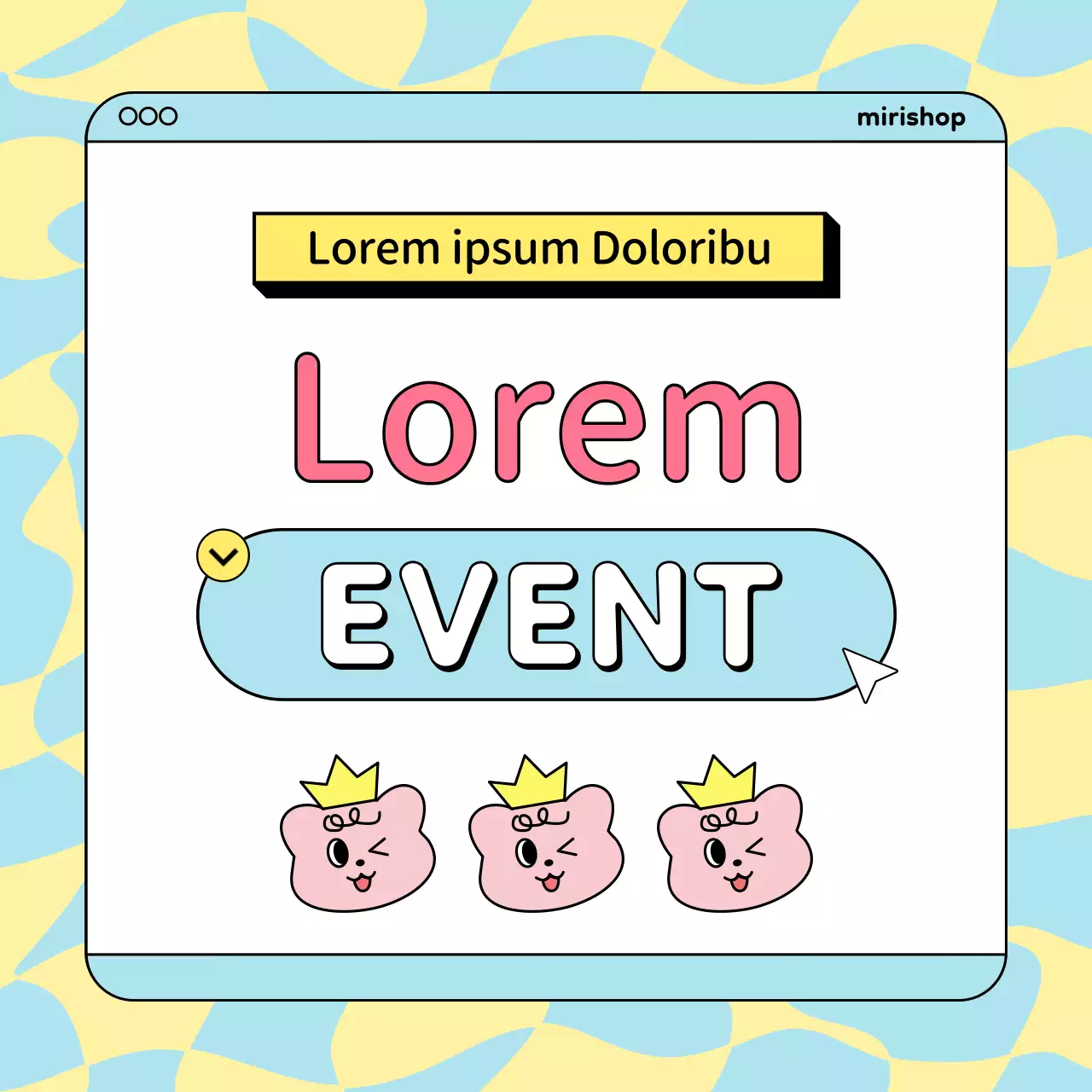 Werben Sie für eine kitschige Veranstaltung zum Kindertag in Pink und Gelb