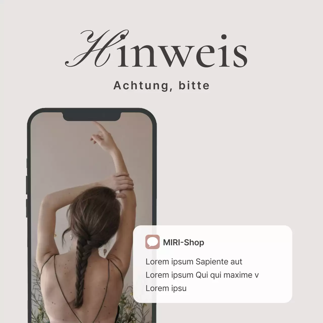 Fördern Sie trendige Social-Media-Marketing-Ankündigungen in Beige und Grau