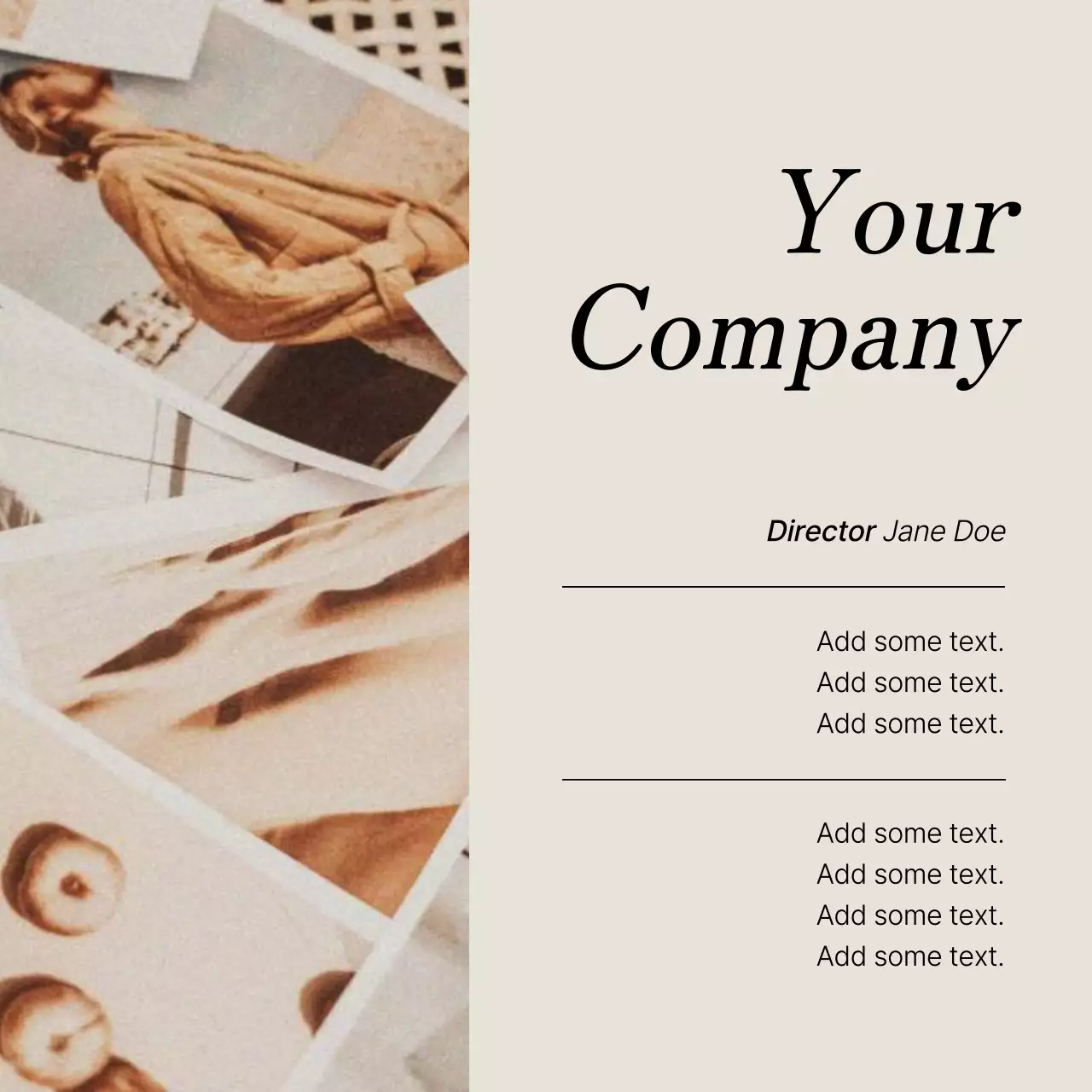 Promote your social media marketing feed personas in pink and ivory
