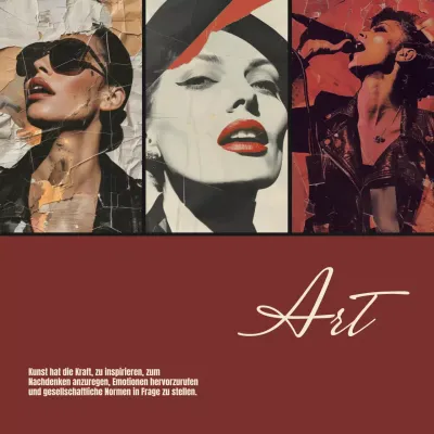 Rot Elegant Kunst Collage Klasse Material