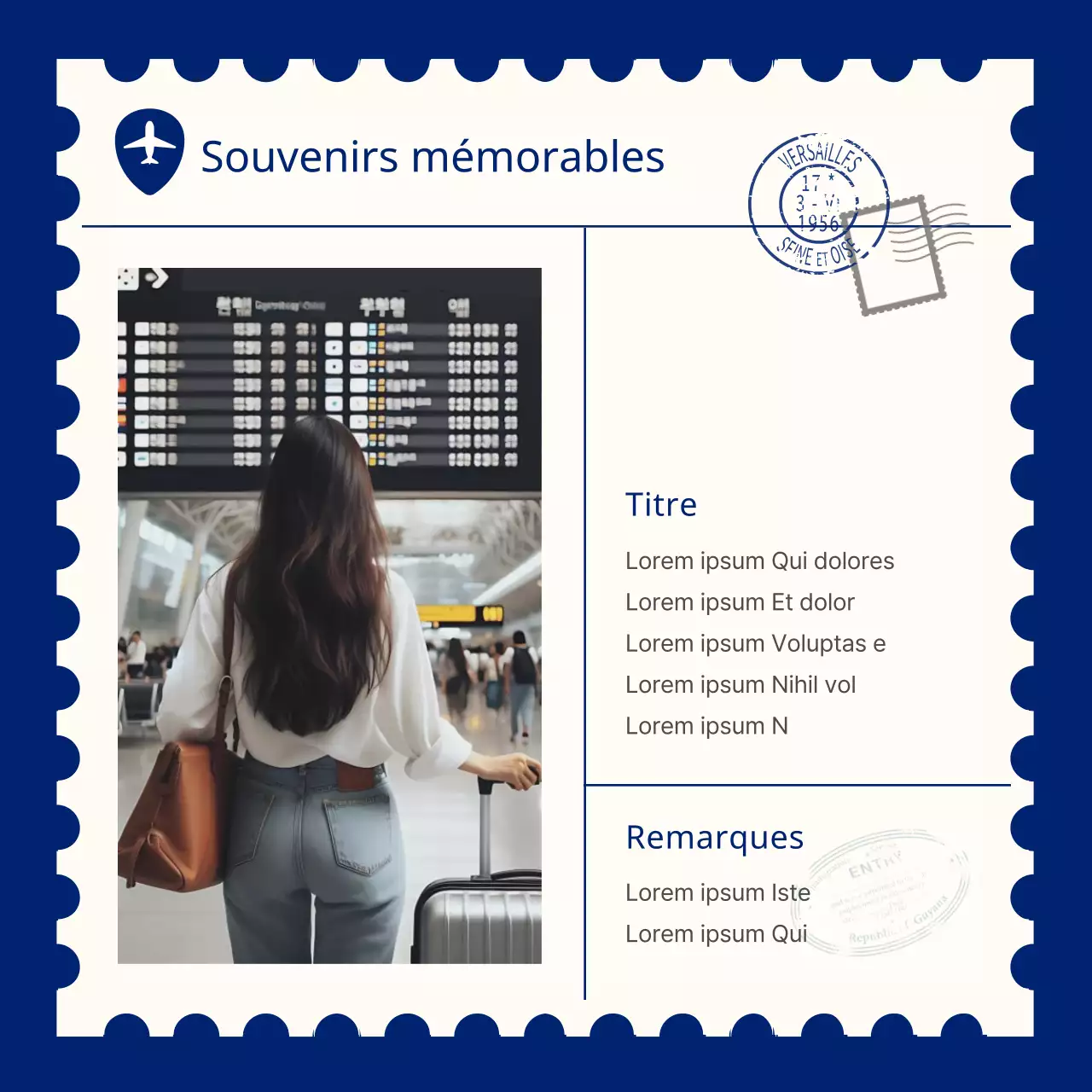 Un simple carnet de voyage jaune et bleu marine