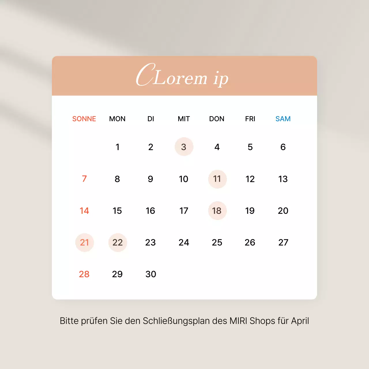 Förderung eines trendigen Social Media Marketing Feeds in Rosa und Elfenbein