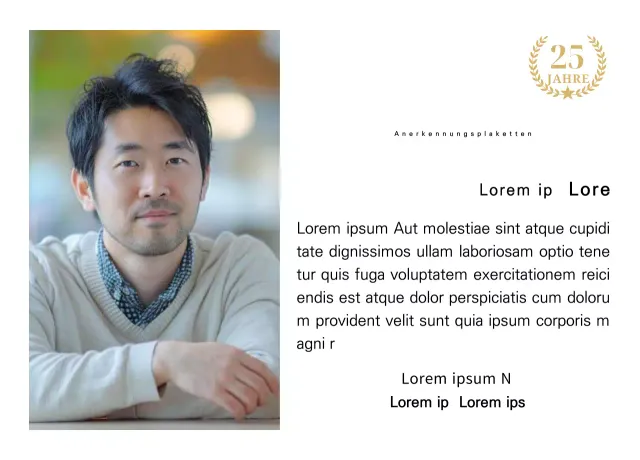 Ein Dankeschön-Design mit einem quadratischen Foto und einem Marker zum 25-jährigen Jubiläum