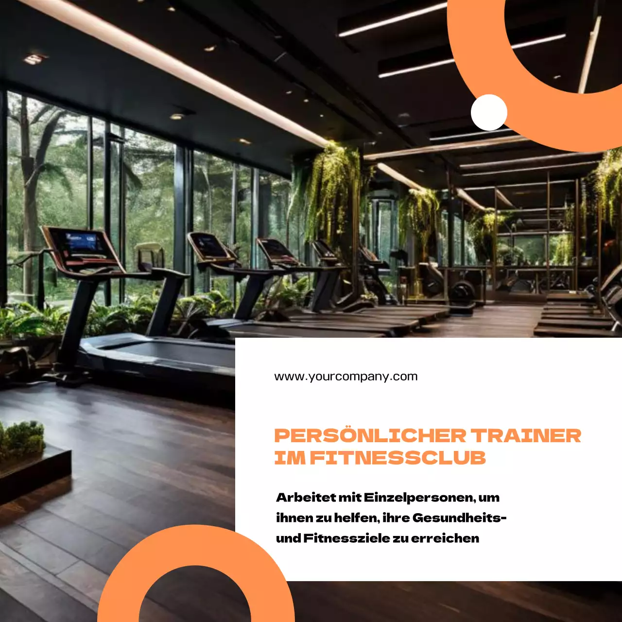 Orange und Weiß Minimal Fitness Club Promotion