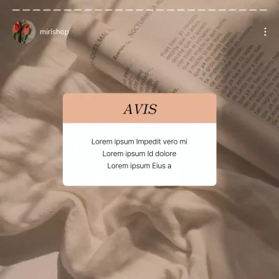 Annonce d'un flux de marketing des médias sociaux en rose et ivoire