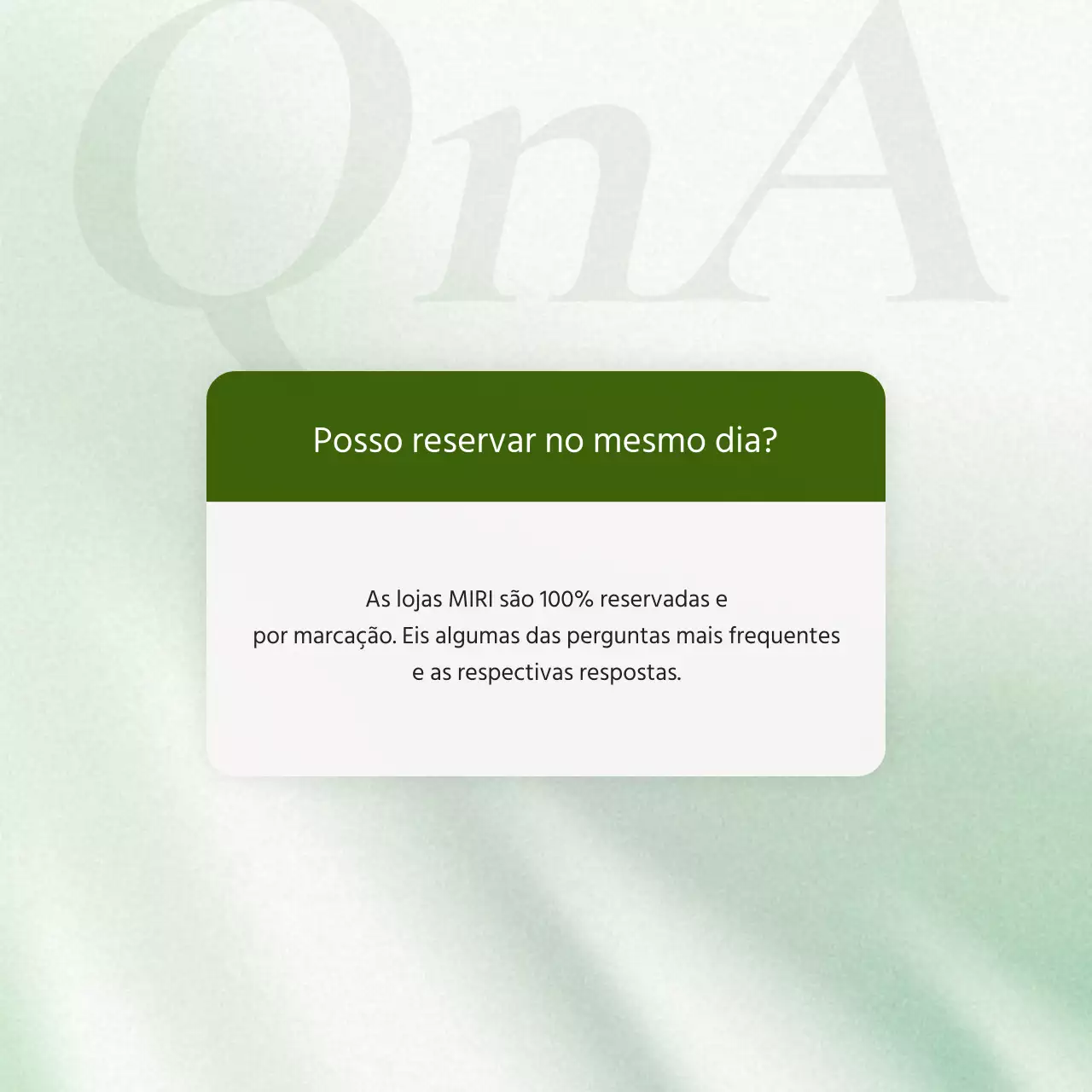 Anúncio de perguntas e respostas sobre marketing ecológico e moderno nas redes sociais