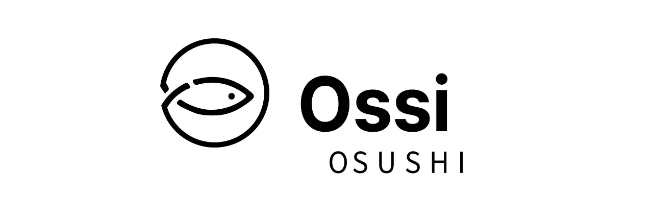 Sushi-Restaurant-Logo mit fischförmigem Symbol