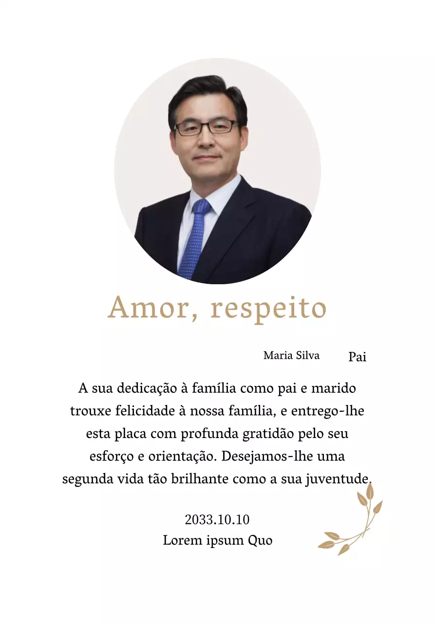 Uma nota de agradecimento estática e elegante para o Dia da Mãe com pétalas douradas e uma fotografia
