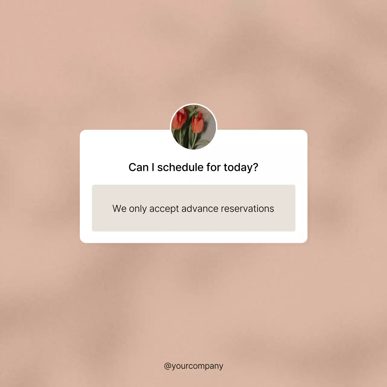 Beige Minimal Reservation Notice Social Media Post