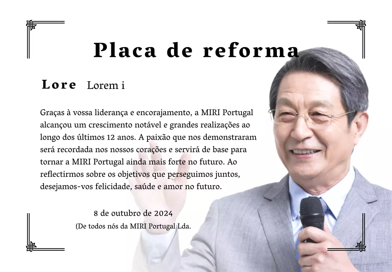 Conceba uma festa de reforma com contornos decorativos e fotografias para um ambiente organizado