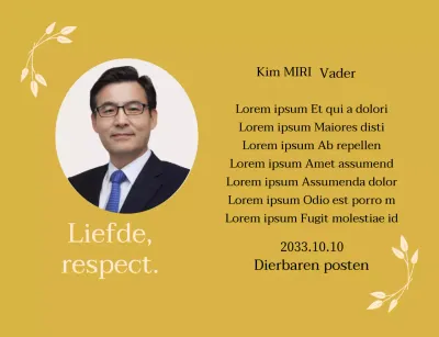 Een statisch, stijlvol Moederdag bedankje met gouden bloemblaadjes en een foto