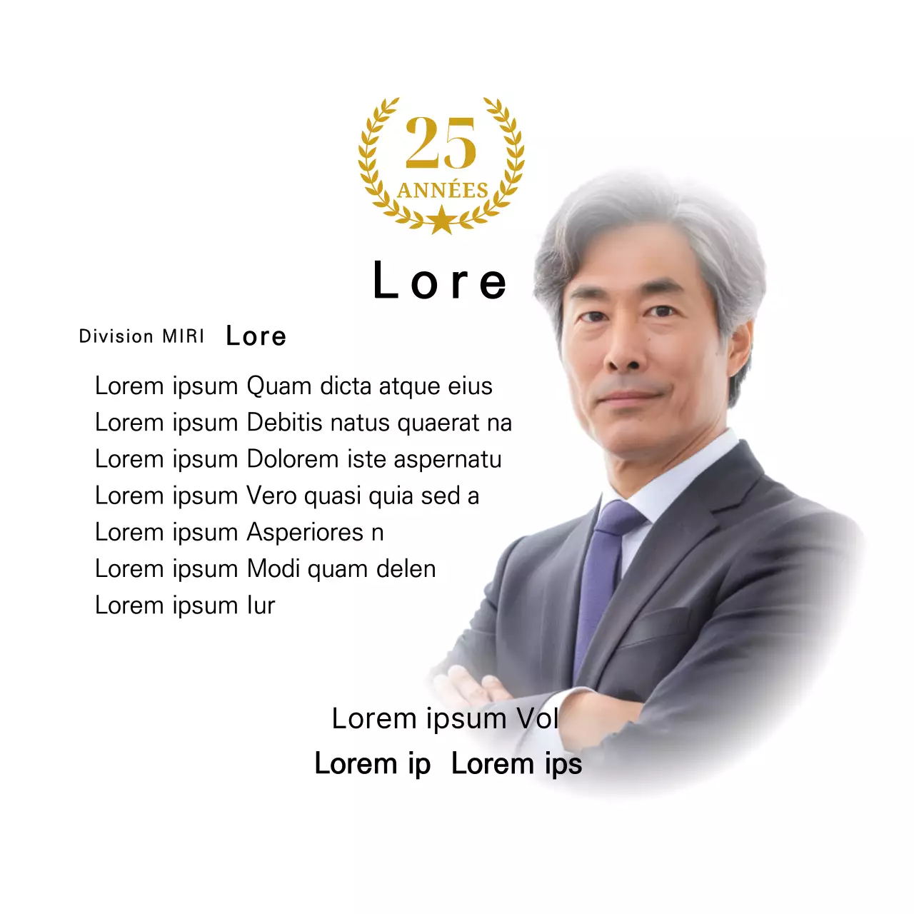 Un motif de remerciement avec une photo carrée et un marqueur de 25e anniversaire