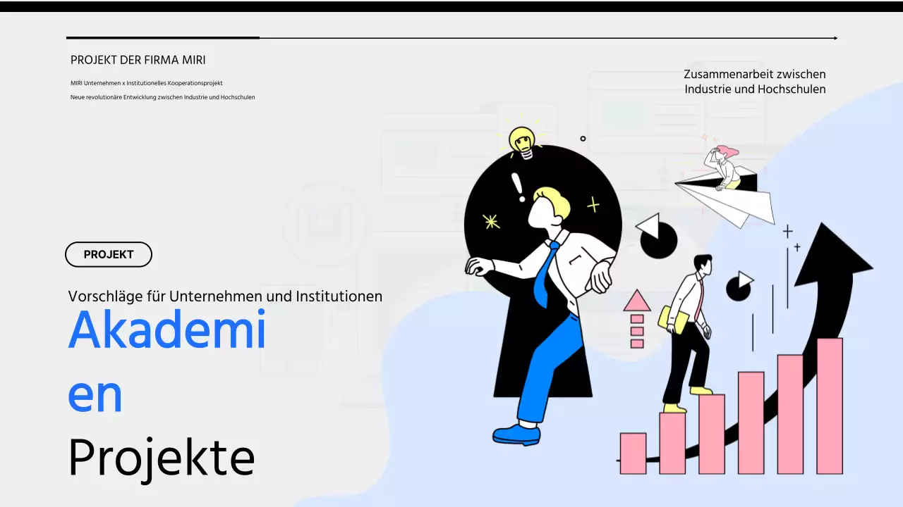 Ein einfacher blau-schwarzer Vorschlag für eine Partnerschaft zwischen Universität und Industrie