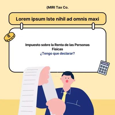 Una declaración de la renta moderna explicada en amarillo y azul marino