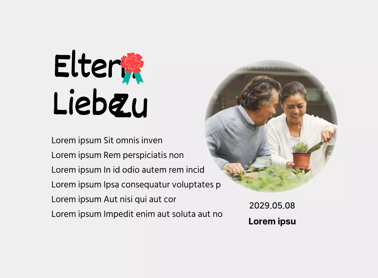 Eine hübsche Muttertagstafel mit einer Nelkenillustration und Kalligraphie mit Ihrem Foto