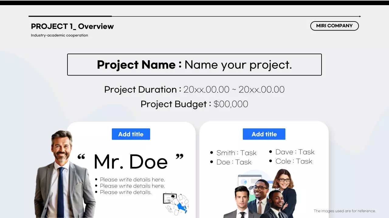 A simple blue-and-black university-industry partnership proposal