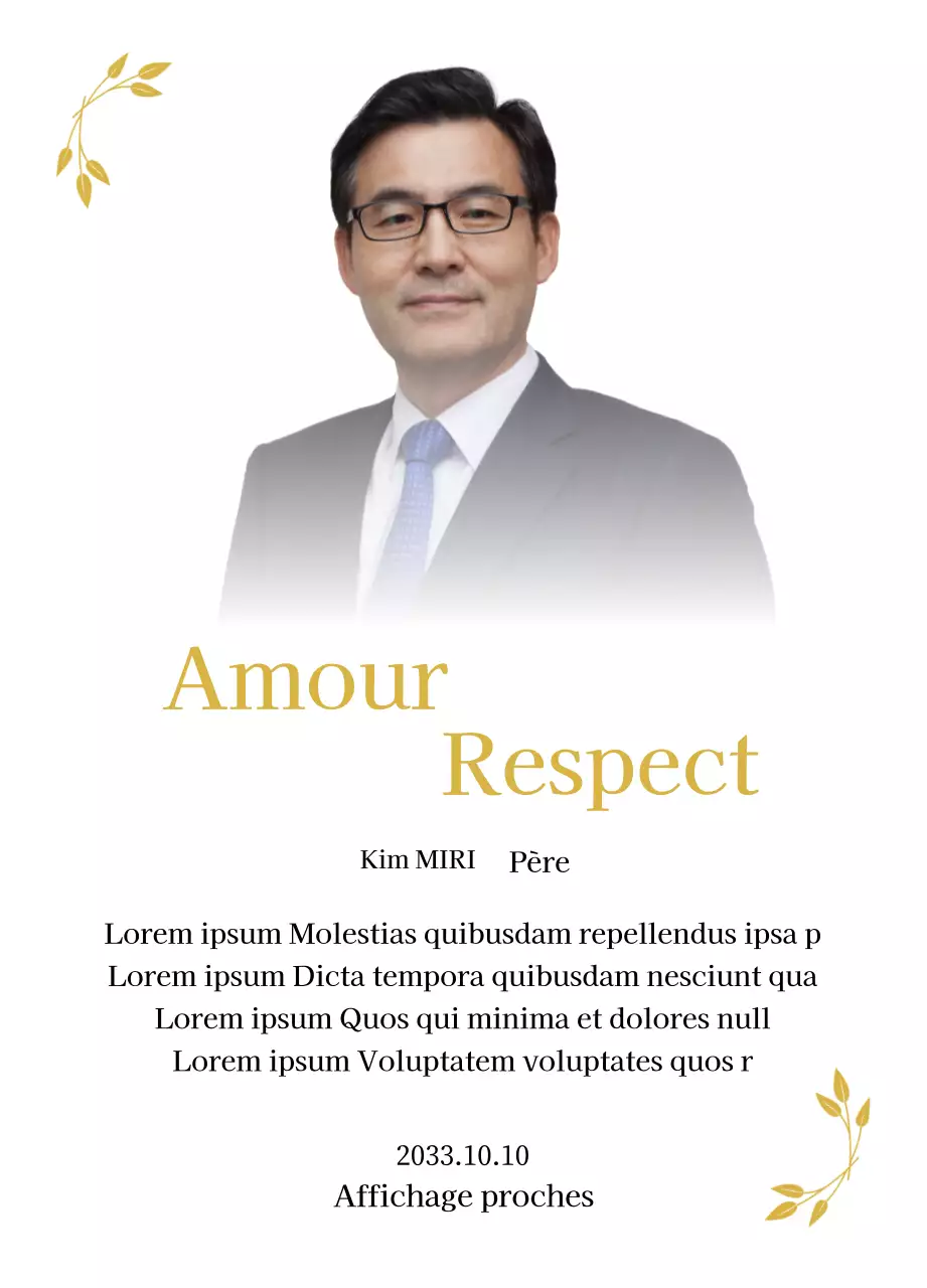 Un mot de remerciement statique et élégant pour la fête des mères avec des pétales dorés et une photo