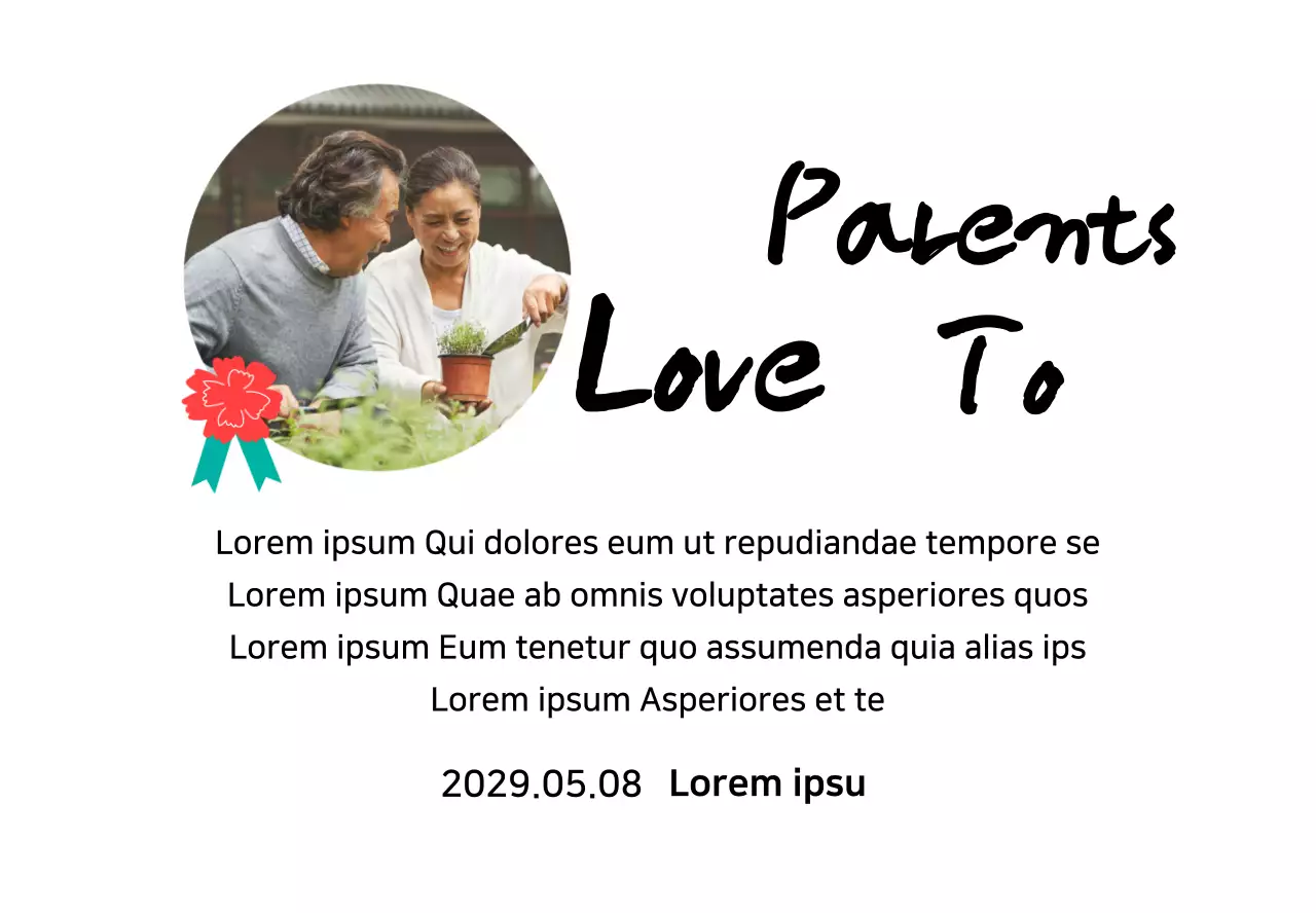 Plakat Hari Ibu yang lucu dengan ilustrasi anyelir dan kaligrafi dengan foto Anda