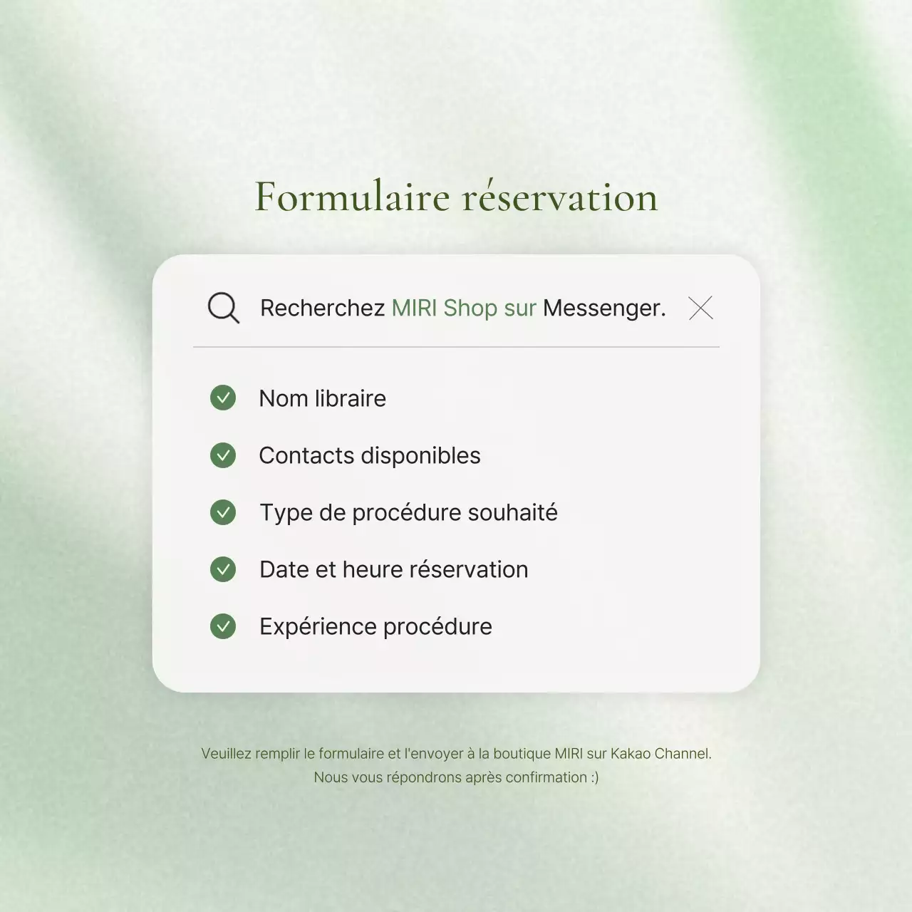 Promouvoir un formulaire de réservation vert et moderne pour le marketing des médias sociaux