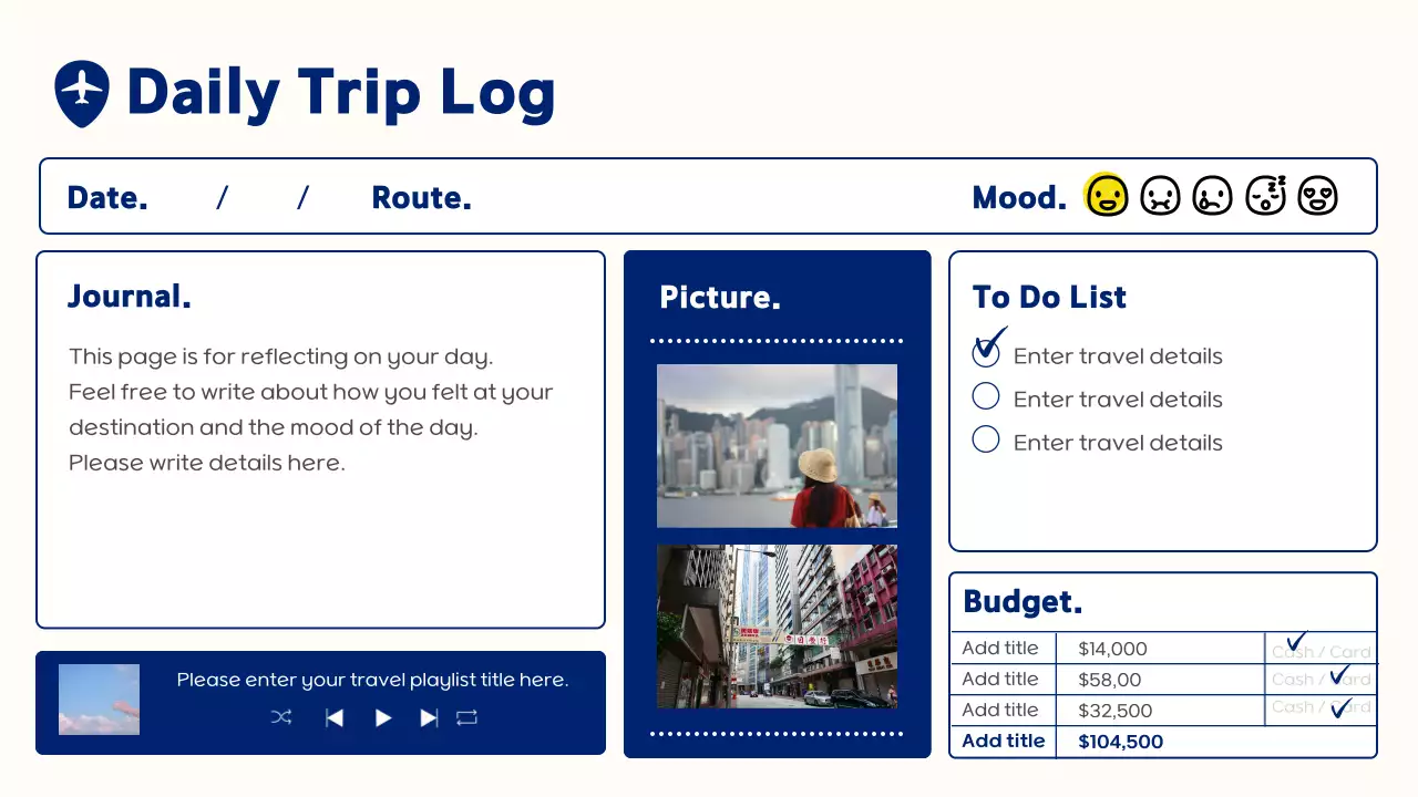 옐로우 모던 여행 일기 프레젠테이션