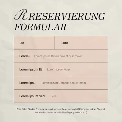 Ankündigung eines trendigen Buchungsformulars für Social Media Marketing in Rosa und Elfenbein