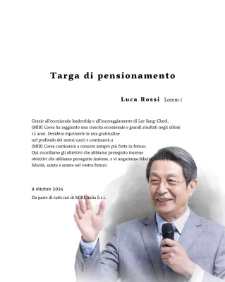 Progettate una festa di pensionamento con bordi decorativi e foto per un'atmosfera organizzata.