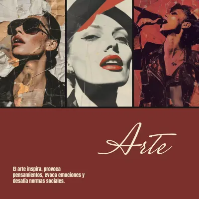 Material de clase de Art Collage Rojo Elegante