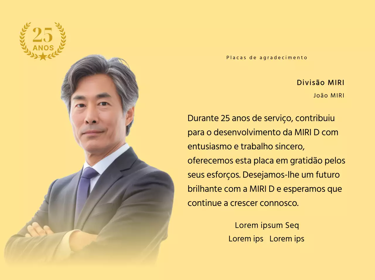 Um desenho de agradecimento com uma fotografia quadrada e um marcador de 25º aniversário