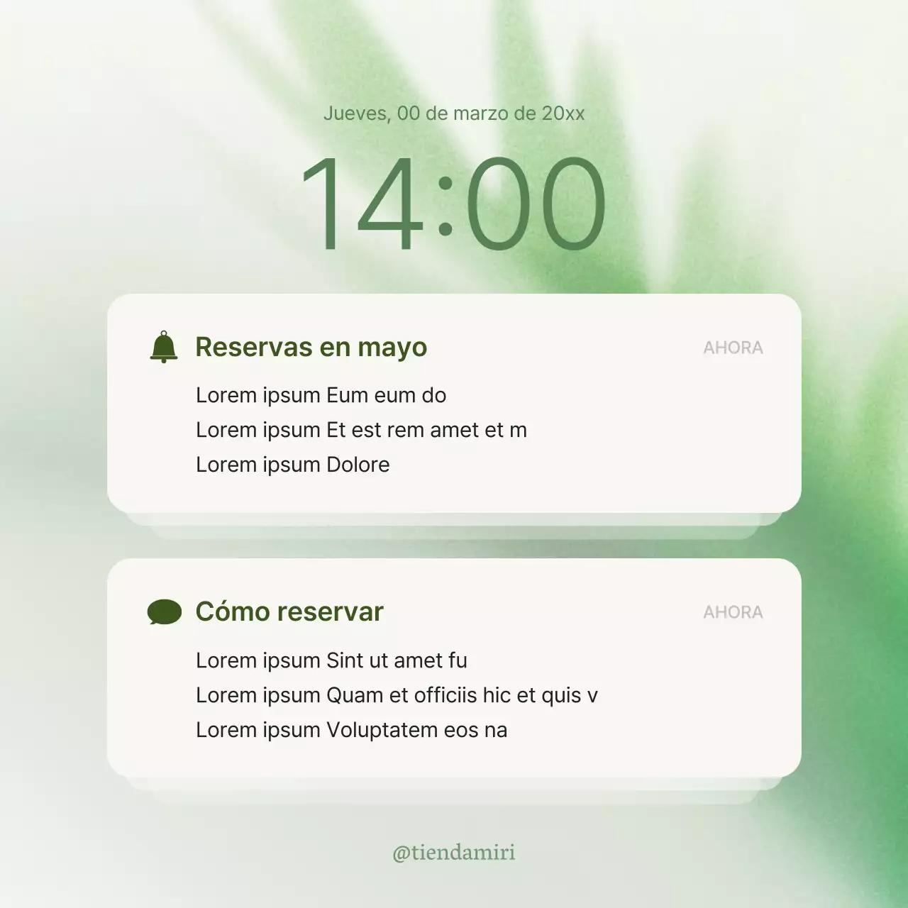 Anuncio ecológico y moderno de reservas de marketing en redes sociales