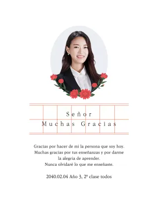 Una versión sentimental del Día del Maestro con papel manuscrito y claveles