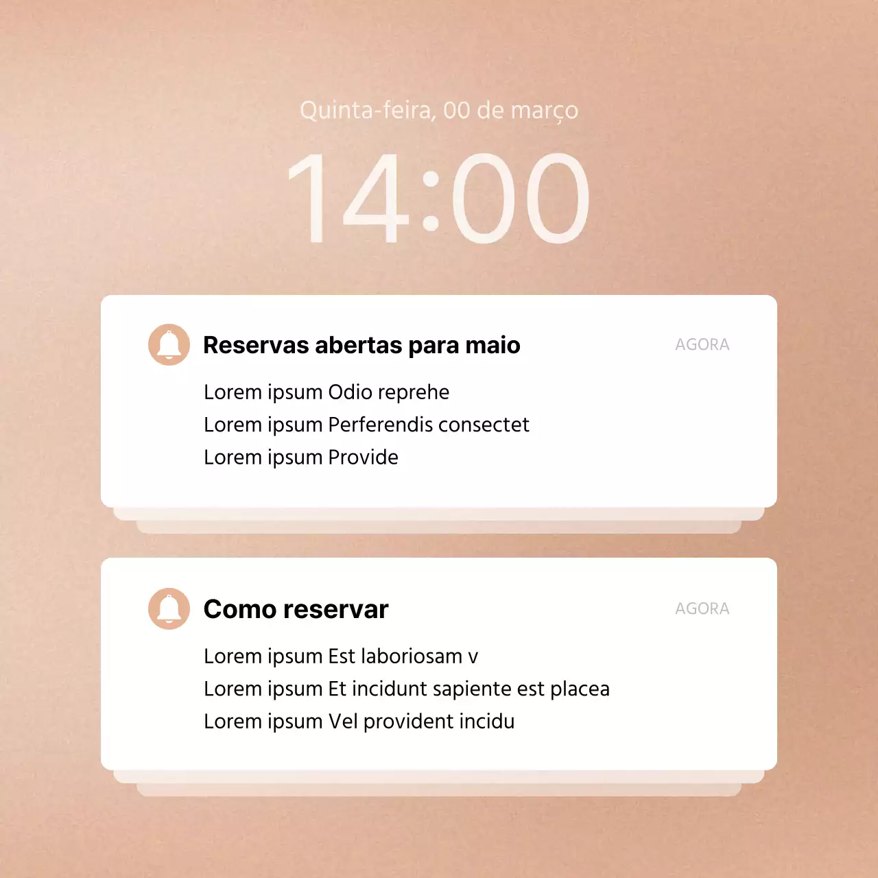 Anúncio de uma reserva de marketing de redes sociais na moda em rosa e marfim