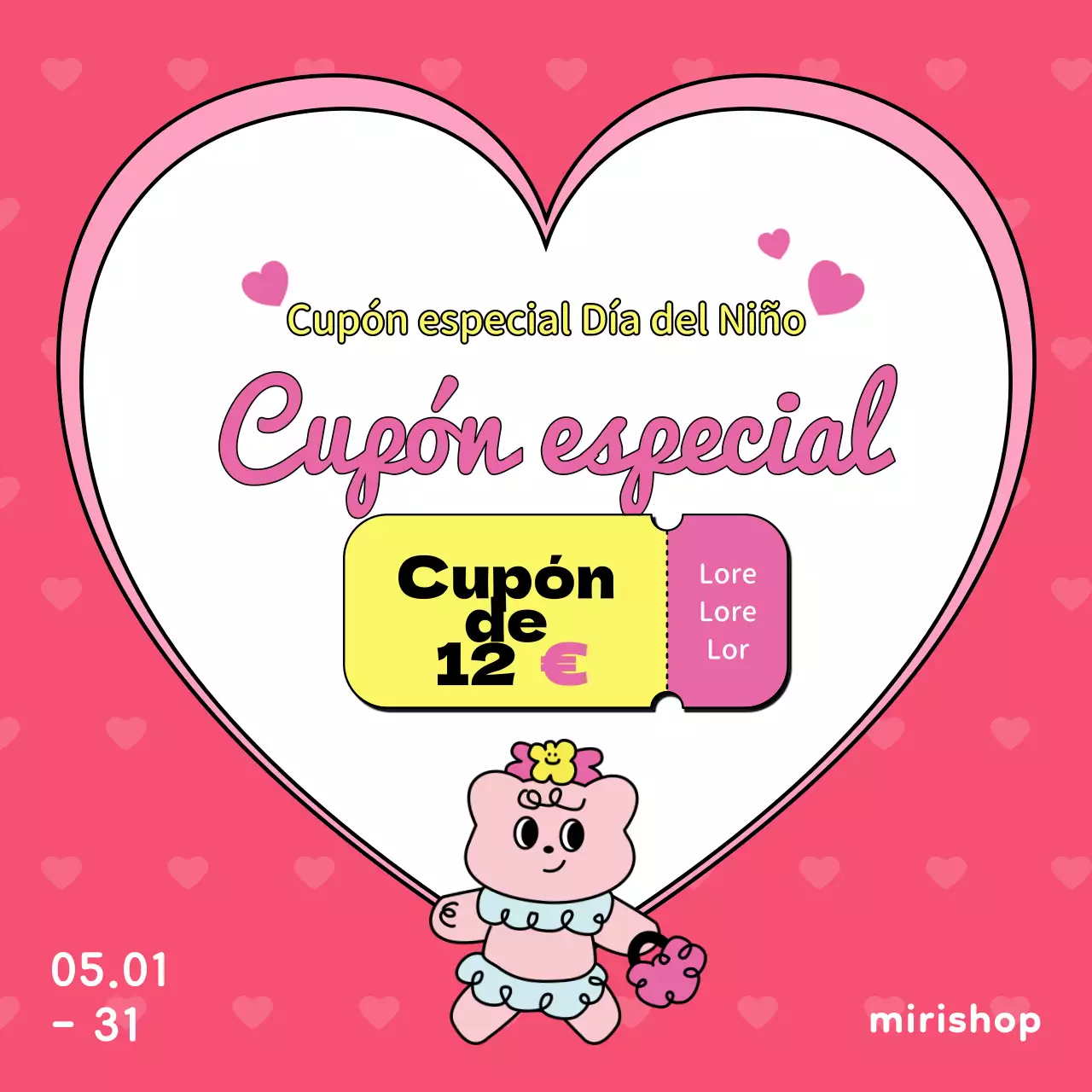 Promueva un acto kitsch del Día del Niño en rosa y amarillo chillón