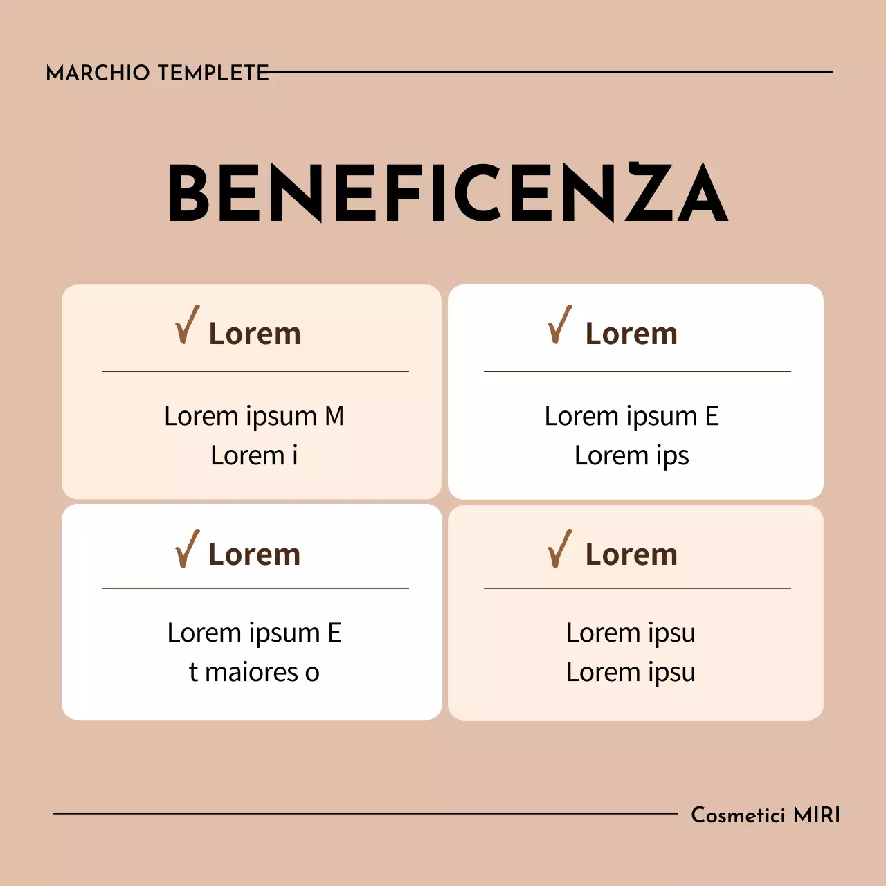 Un marchio di cosmetici pulito e beige