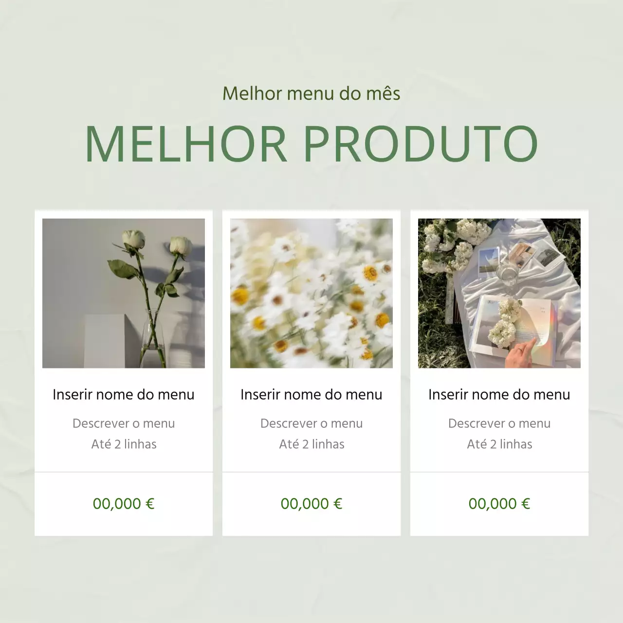 Anúncios de preços modernos de marketing nas redes sociais em verde