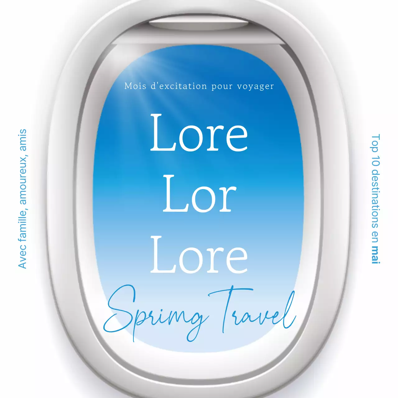 Promouvoir les destinations vedettes en blanc et bleu clair