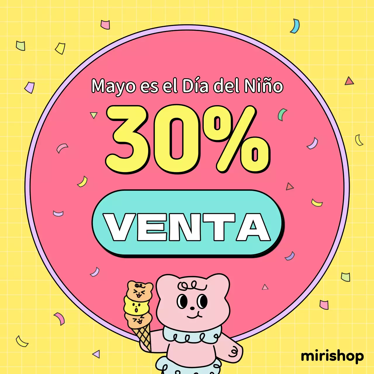 Promueva un acto kitsch del Día del Niño en rosa y amarillo chillón