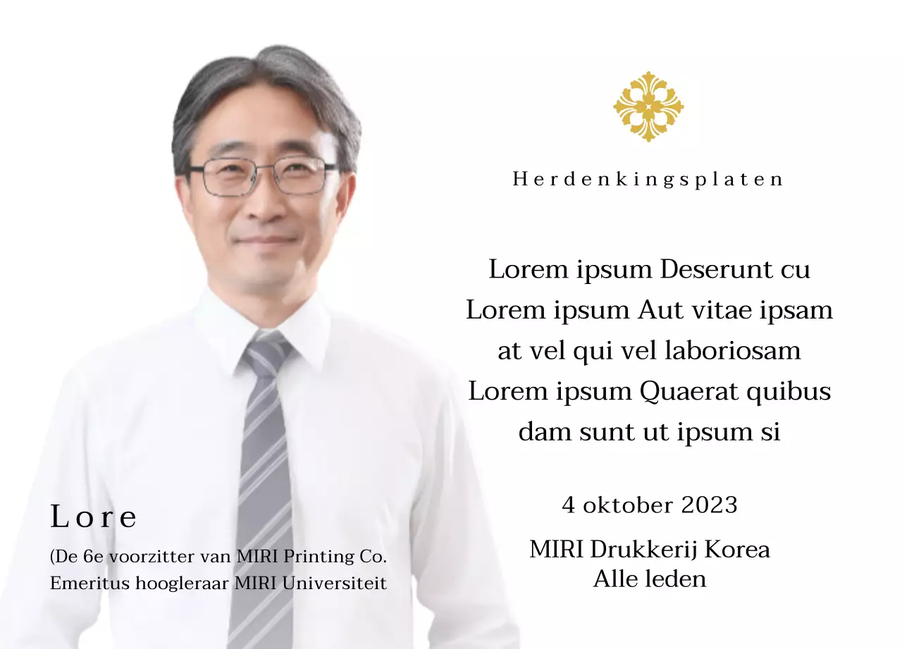 Gedenkplaat met luxe illustraties en foto's