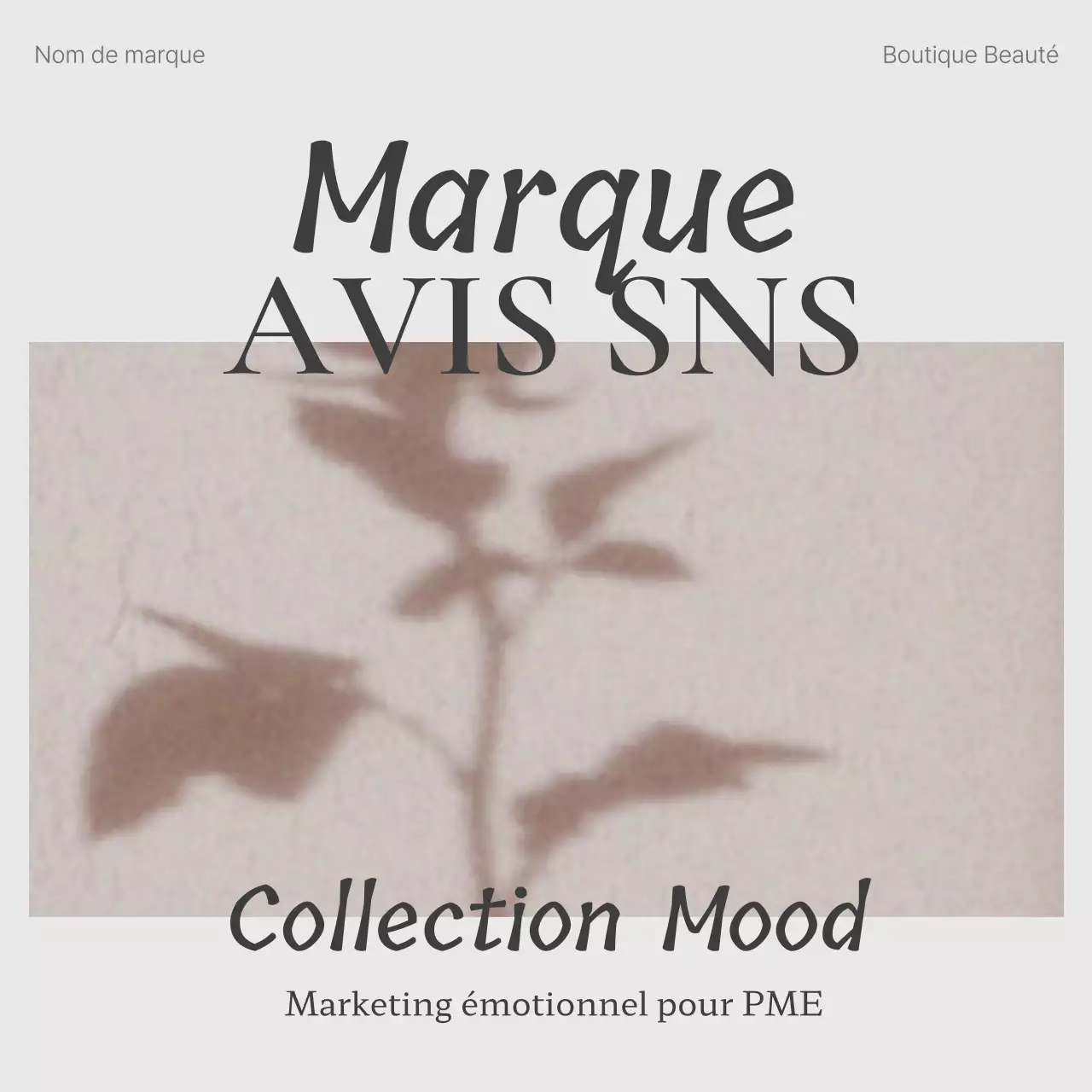 Promouvoir des annonces marketing tendance sur les médias sociaux dans les tons beige et gris