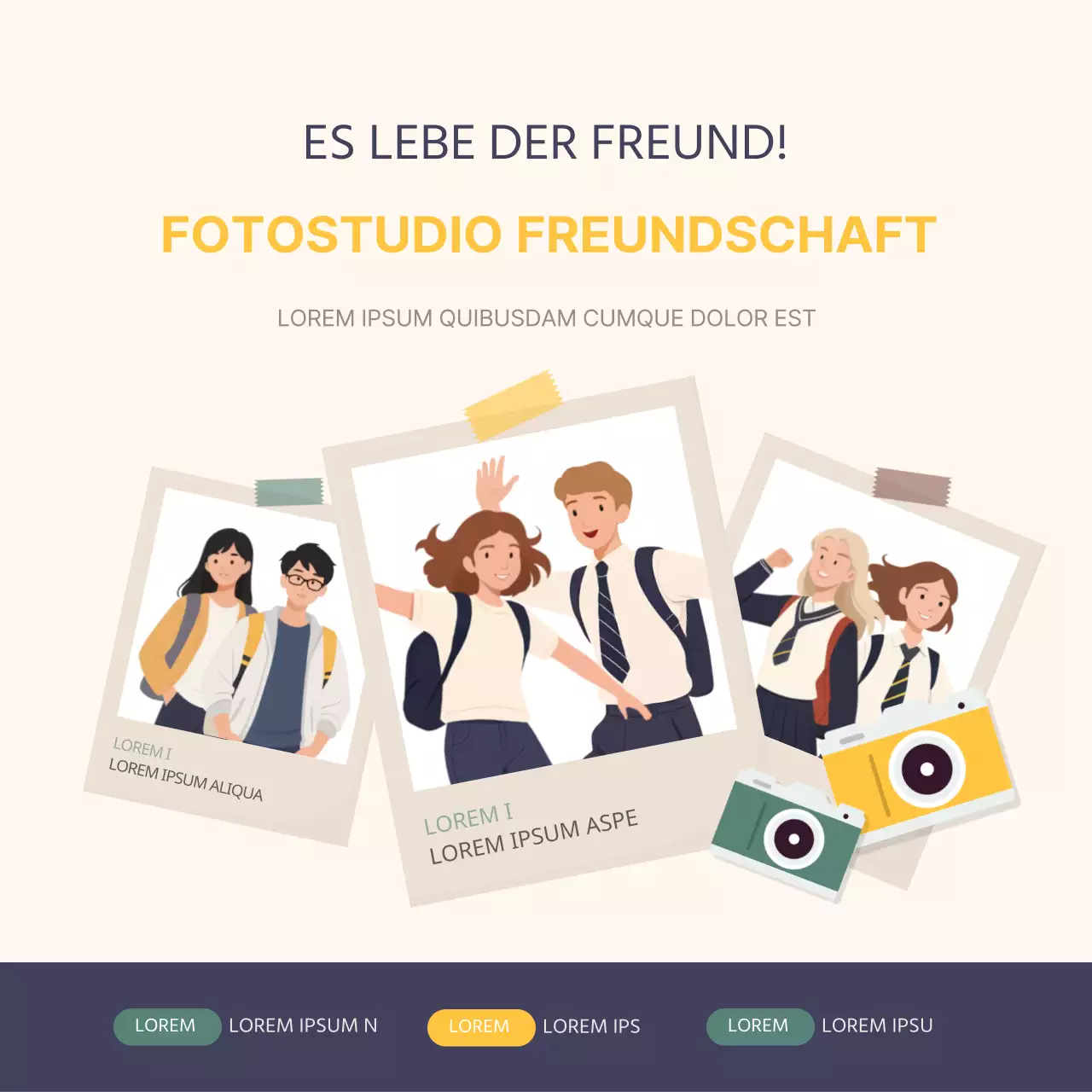 Werben Sie für den gelben und grünen Schreibwettbewerb "Liebe deine Freunde